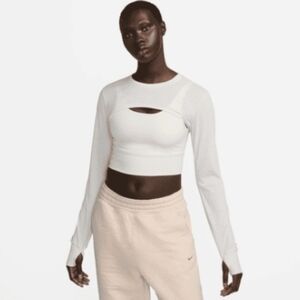 Nike Yoga Luxe Women's Shrug Light Orewood Brown Size L (12-14)